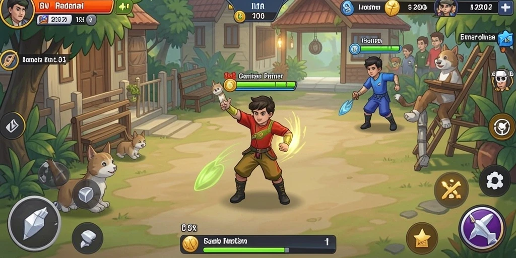 Screenshot dari fitur multiplayer yang memungkinkan pemain berinteraksi.