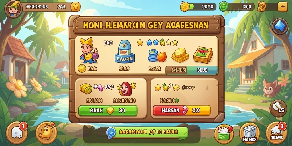 Berbagai karakter yang dapat dipilih.